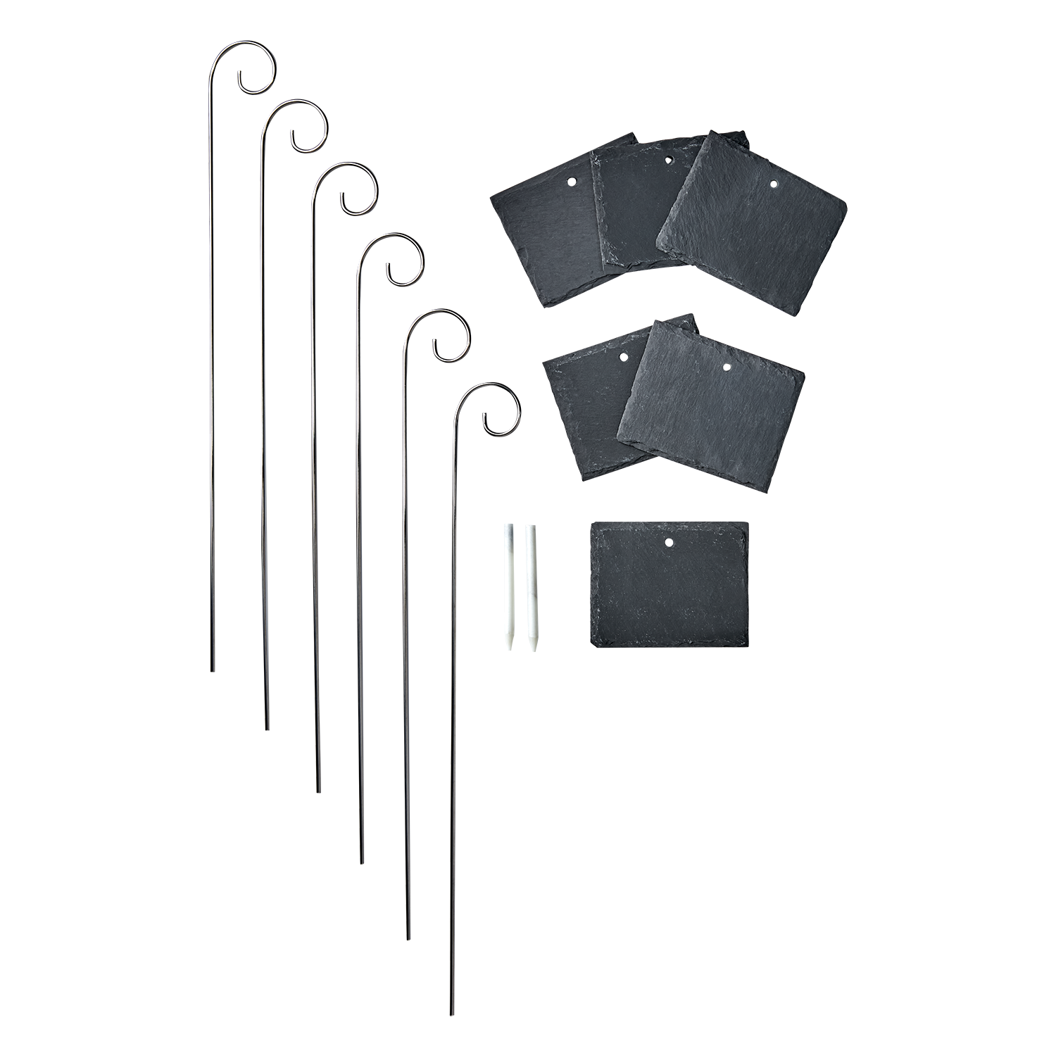 EBONY Trädgårdsskylt, 6-pack, Svart