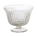 ROMANCE Skål på fot S i klart räfflat glas, diameter 12 cm och höjd 10 cm