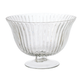 ROMANCE Skål på fot M i klart räfflat glas, diameter 20 cm och höjd 14 cm