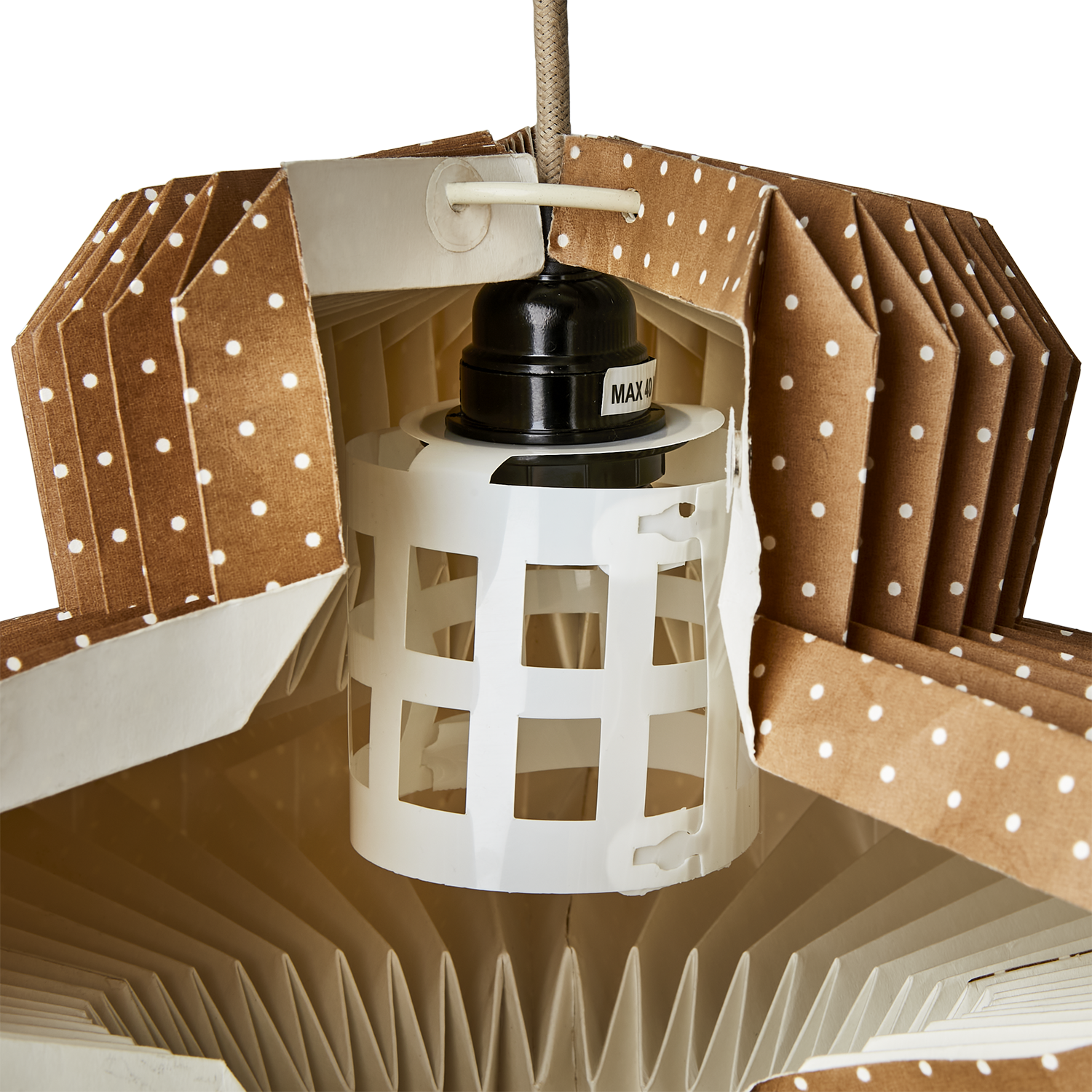UNI Lampskärm, Brun/vit 3