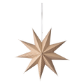 UNI Stjärna L, Brun/vit – stor pappersstjärna med sicksackmönster, Ø60 cm