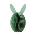 BUNNY Påskdekoration i grönt vikt papper, ägg med kaninöron, höjd 12 cm