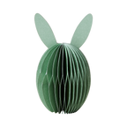 BUNNY Påskdekoration i grönt vikt papper, ägg med kaninöron, höjd 12 cm