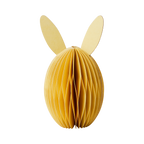 BUNNY Påskdekoration i gult vikt papper, ägg med kaninöron, höjd 12 cm