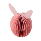BUNNY Påskdekoration i rosa vikt papper, ägg med kaninöron, höjd 12 cm – bild 2