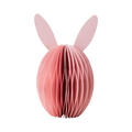 BUNNY Påskdekoration i rosa vikt papper, ägg med kaninöron, höjd 12 cm