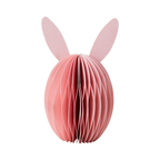 BUNNY Påskdekoration i rosa vikt papper, ägg med kaninöron, höjd 12 cm