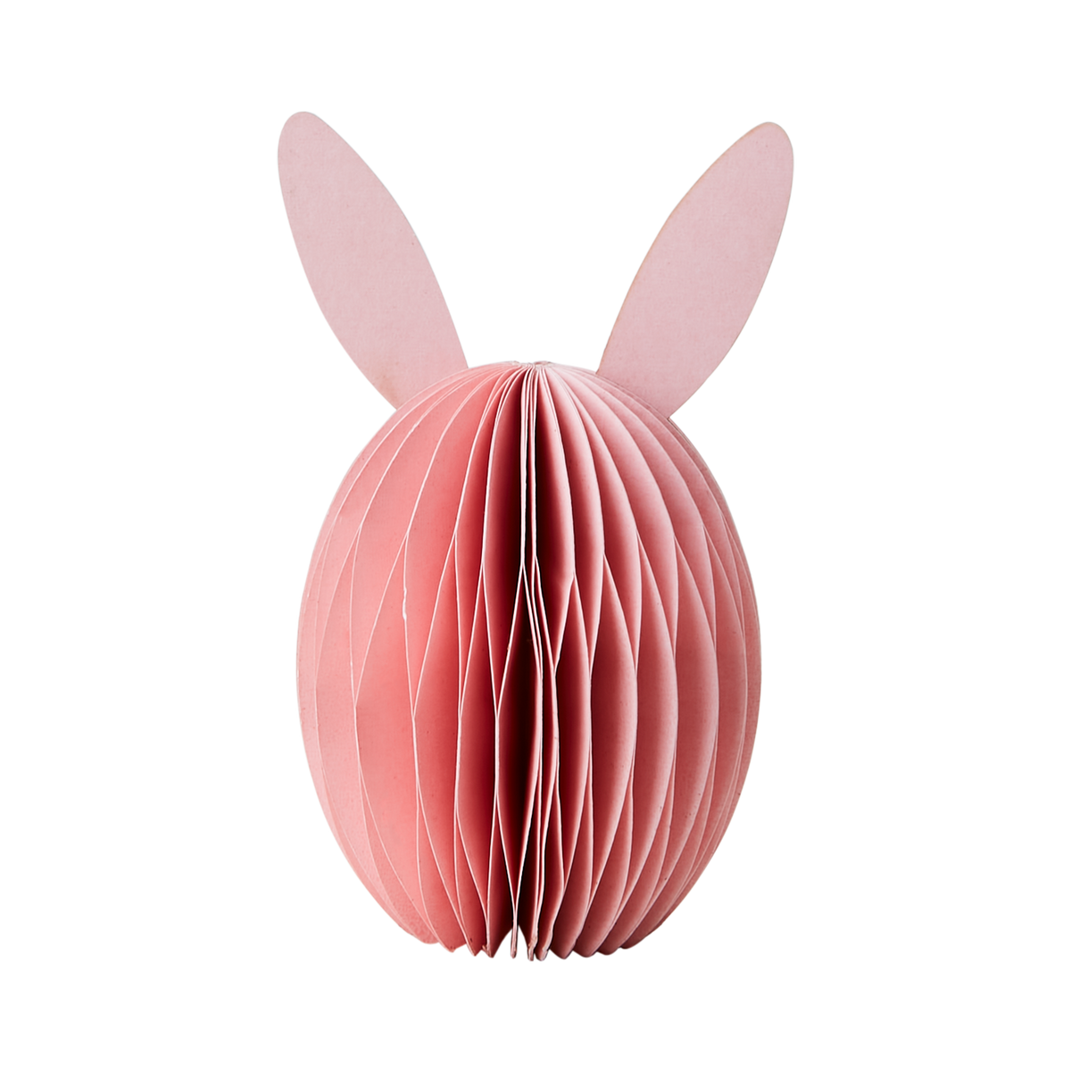 BUNNY Påskdekoration i rosa vikt papper, ägg med kaninöron, höjd 12 cm