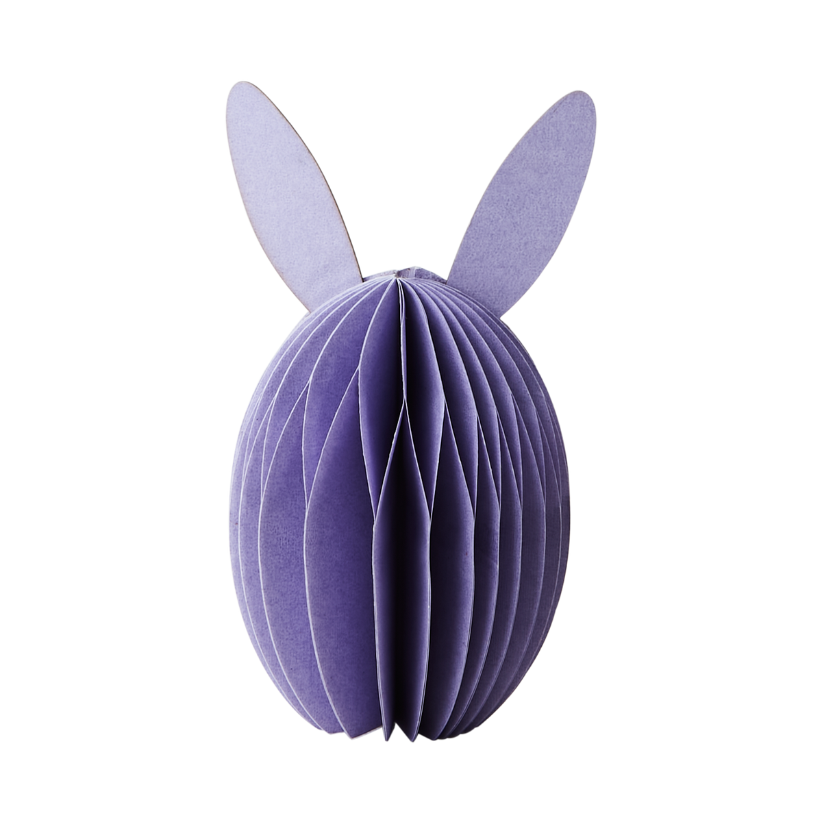 BUNNY Påskdekoration i lila vikt papper, ägg med kaninöron, höjd 12 cm