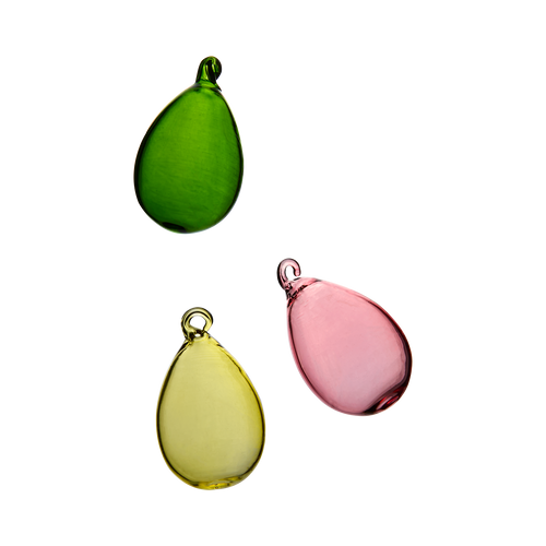 BUNNY Påskdekoration, 3-pack, Rosa/grön/gul