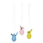 BUNNY Påskdekoration, 3-pack, Rosa/gul/blå