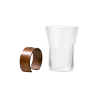 SIA Kopp i räfflat klarglas med bambumanschett, 320 ml, höjd 11 cm – bild 2