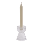 DAISY Ljusstake, Klar – timglasformad ljusstake i pressglas med bågmönster, H9,5 cm – bild 3