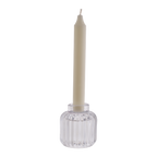DAISY Ljusstake, Klar – räfflad ljusstake i pressglas på fot, H8 cm – bild 3