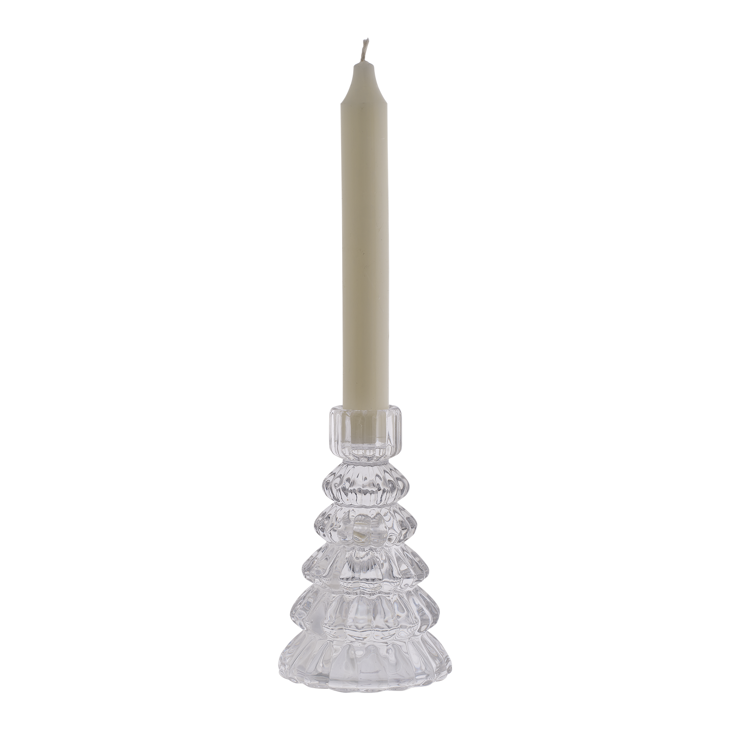 DAISY Ljusstake, Klar – våningsformad ljusstake i pressglas, H13 cm – bild 2