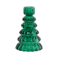 DAISY Ljusstake, Grön – våningsformad ljusstake i pressglas, H13 cm