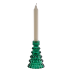 DAISY Ljusstake, Grön – våningsformad ljusstake i pressglas, H13 cm – bild 2