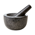 THYME Mortel med stöt i svart granit med djup rundad skål, diameter 14 cm