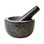 THYME Mortel med stöt i svart granit med djup rundad skål, diameter 14 cm