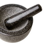 THYME Mortel med stöt i svart granit med djup rundad skål, diameter 14 cm – bild 2