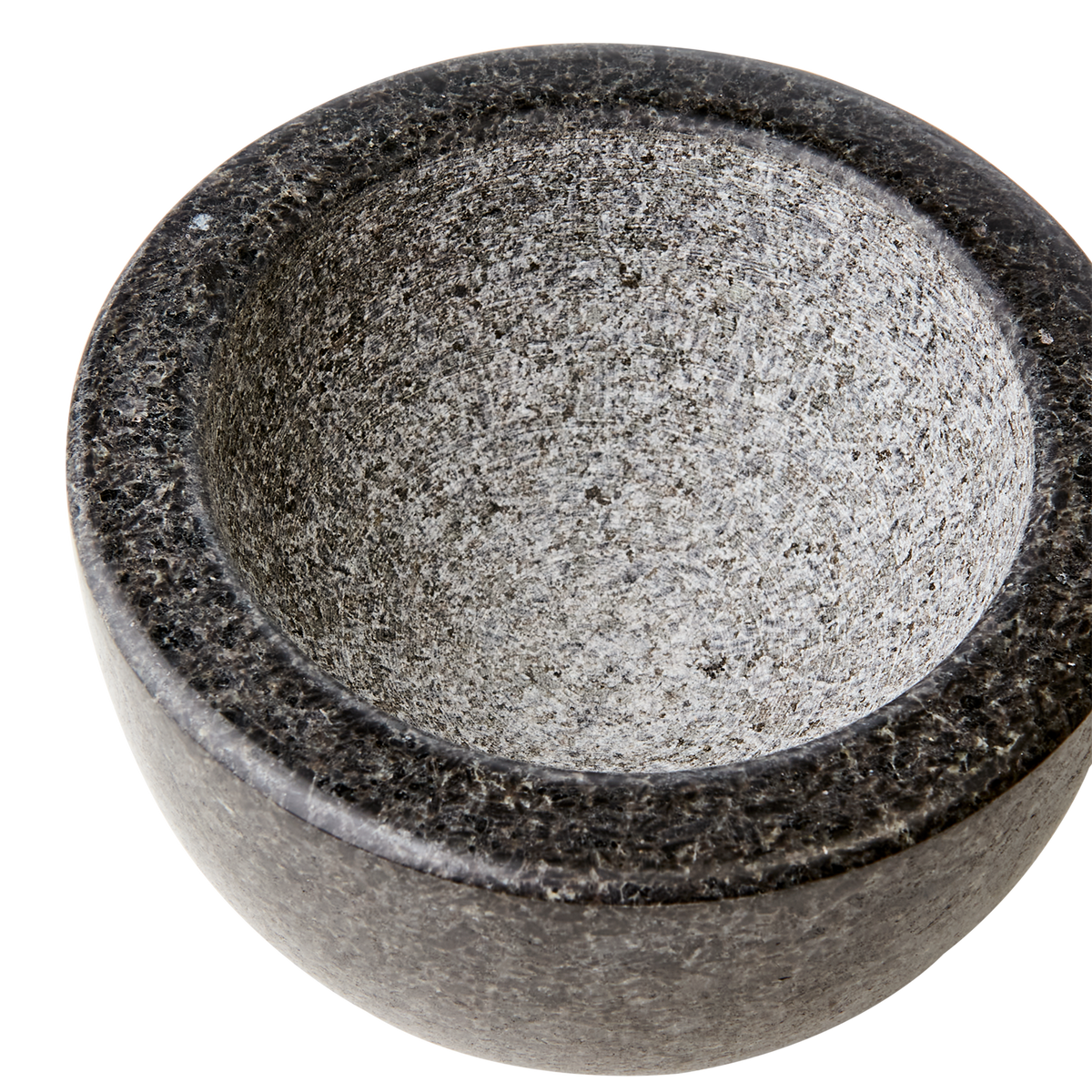 THYME Mortel med stöt i svart granit med djup rundad skål, diameter 14 cm – bild 3