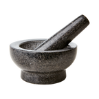 THYME Mortel med stöt i svart granit med avsatt fot, diameter 14 cm