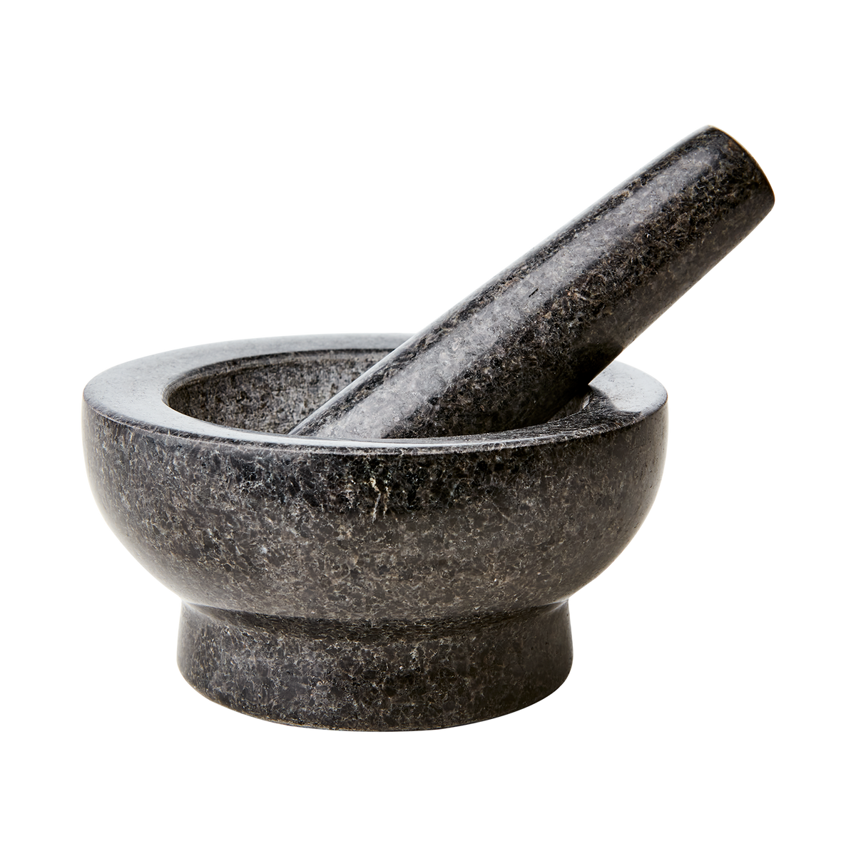THYME Mortel med stöt i svart granit med avsatt fot, diameter 14 cm