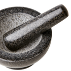 THYME Mortel med stöt i svart granit med avsatt fot, diameter 14 cm – bild 2