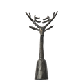 THOR Ljussläckare i svart järn med hjorthuvud och horn som handtag, 16 cm hög