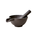 FREJ Mortel dekoration L, Brun/svart