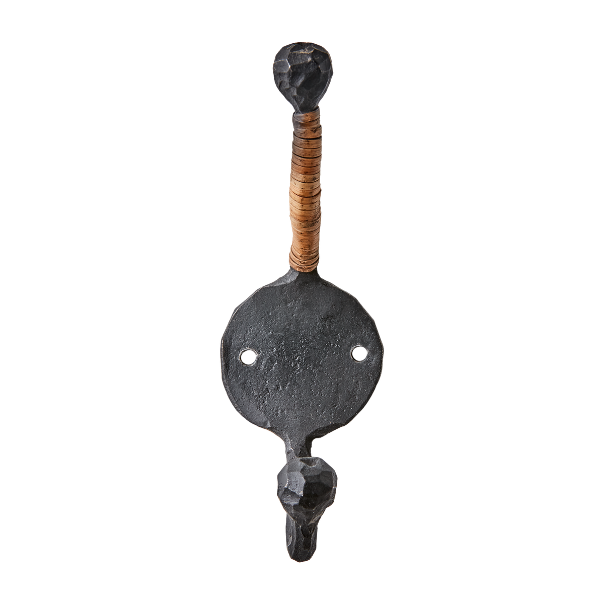 LOKE Krok i svart järn med rottinglindad arm och oval bakplatta, höjd 13 cm – bild 2