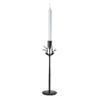 THOR Ljusstake i svart järn med hjorthuvud och horn under ljuskoppen, 36 cm hög – bild 3
