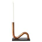 PIPER Ljusstake/vas, B, Kopparfärgad/svart