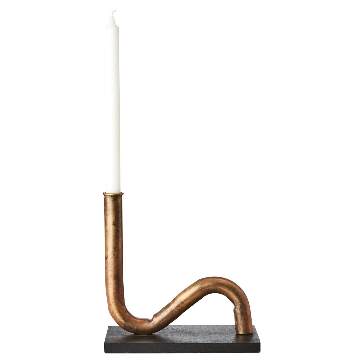 PIPER Ljusstake/vas, B, Kopparfärgad/svart
