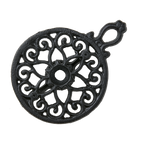 GLOBETROTTER Underlägg i svart gjutjärn med genombrutet mönster och värmeljushållare, diameter 16 cm – bild 3