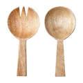 NICO Salladsbestick i naturfärgat mangoträ med runda skopor, längd 22 cm