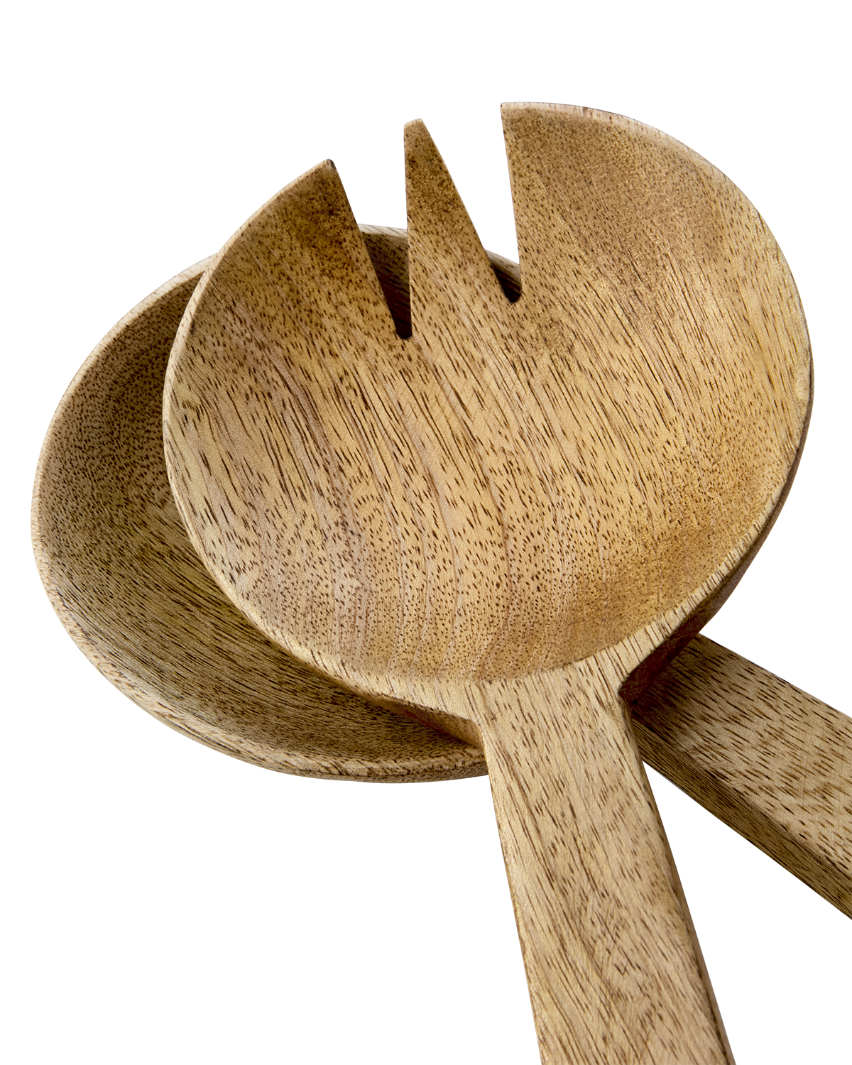 NICO Salladsbestick i naturfärgat mangoträ med runda skopor, längd 22 cm – bild 2