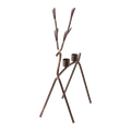 OH DEER Ljusstake L, Rost/mässingsfärgad – rådjursformad ljusstake i järn med två ljushållare, H35 cm