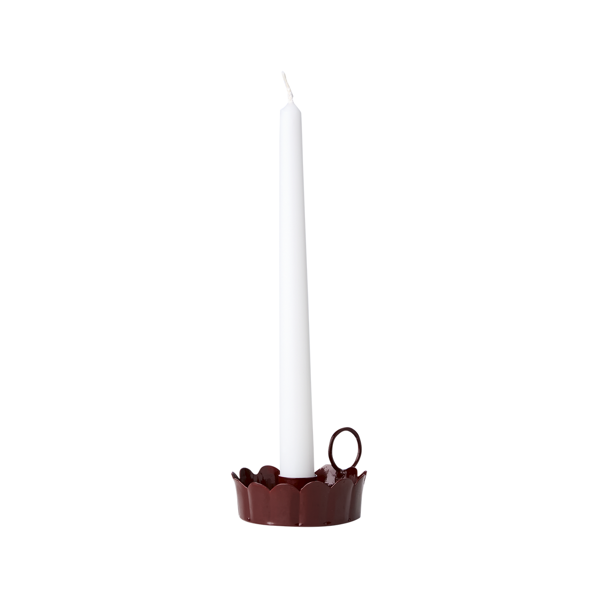 OH DEER Ljusstake, Burgundy – låg kammarljusstake i burgundyfärgad metall med bärring, Ø8,5 cm – bild 4