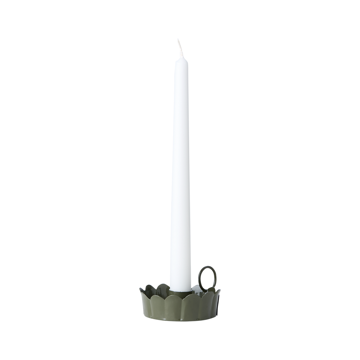 OH DEER Ljusstake, Grön – låg kammarljusstake i grön metall med bärring, Ø8,5 cm – bild 4