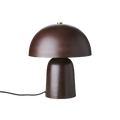 FUNGI Bordslampa M i mörkbrunt järn med svampformad kupa och mässingsknapp, höjd 38 cm