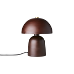FUNGI Bordslampa S i mörkbrunt järn med svampformad kupa, höjd 30 cm