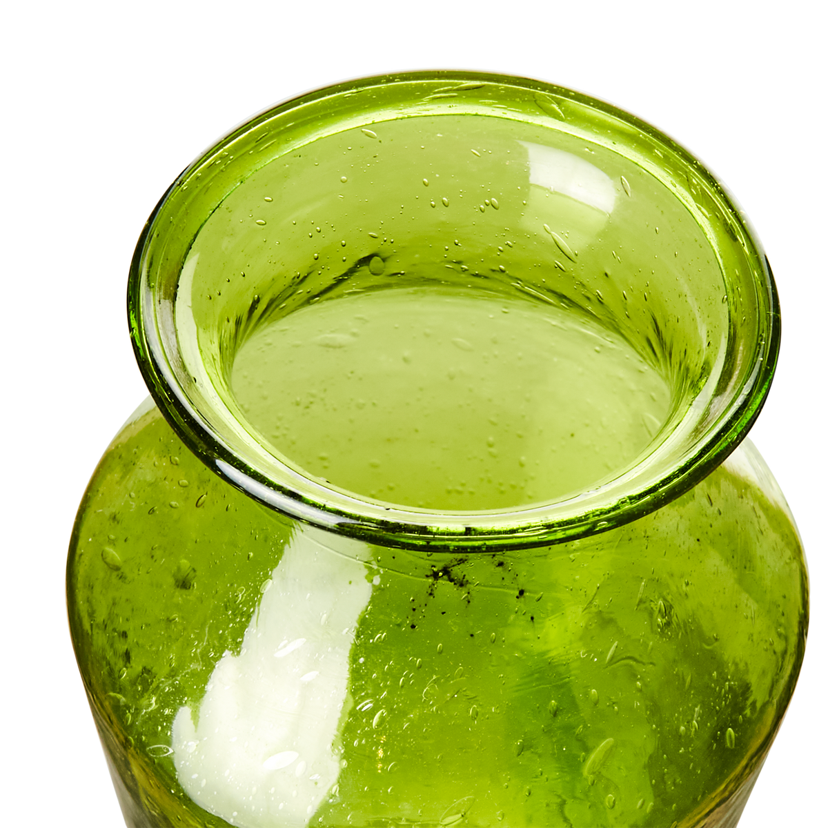 VIOLETTA Vas S i grönt munblåst glas med vid rullad mynning, Ø10 × H15 cm – bild 2