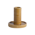 VILLE Ljusstake, Gul – räfflad ljusstake i stengods, Ø8 × H8 cm