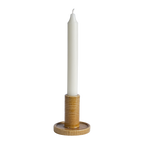 VILLE Ljusstake, Gul – räfflad ljusstake i stengods, Ø8 × H8 cm – bild 2