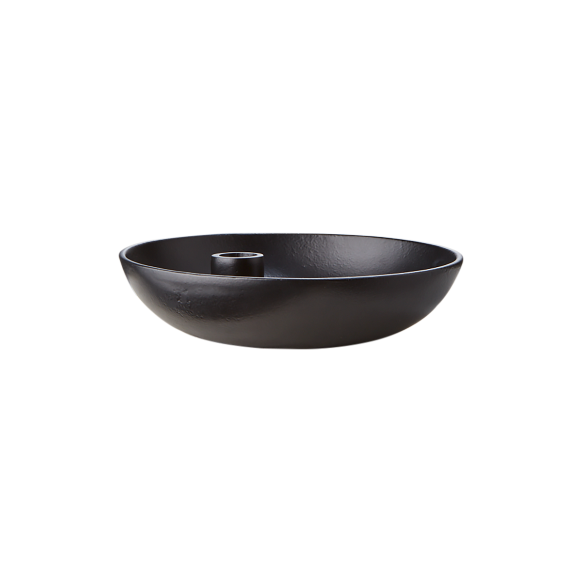CARTER Ljusstake M, Svart – rund ljusstake i svart aluminium med bred skål, Ø20 cm