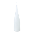 DECO Konljus i vitt, smalt konformat ljus med bred bas, höjd 18,5 cm