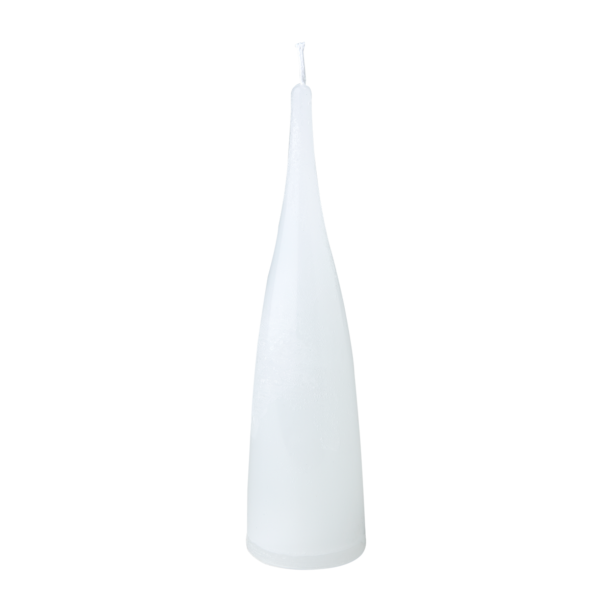 DECO Konljus i vitt, smalt konformat ljus med bred bas, höjd 18,5 cm