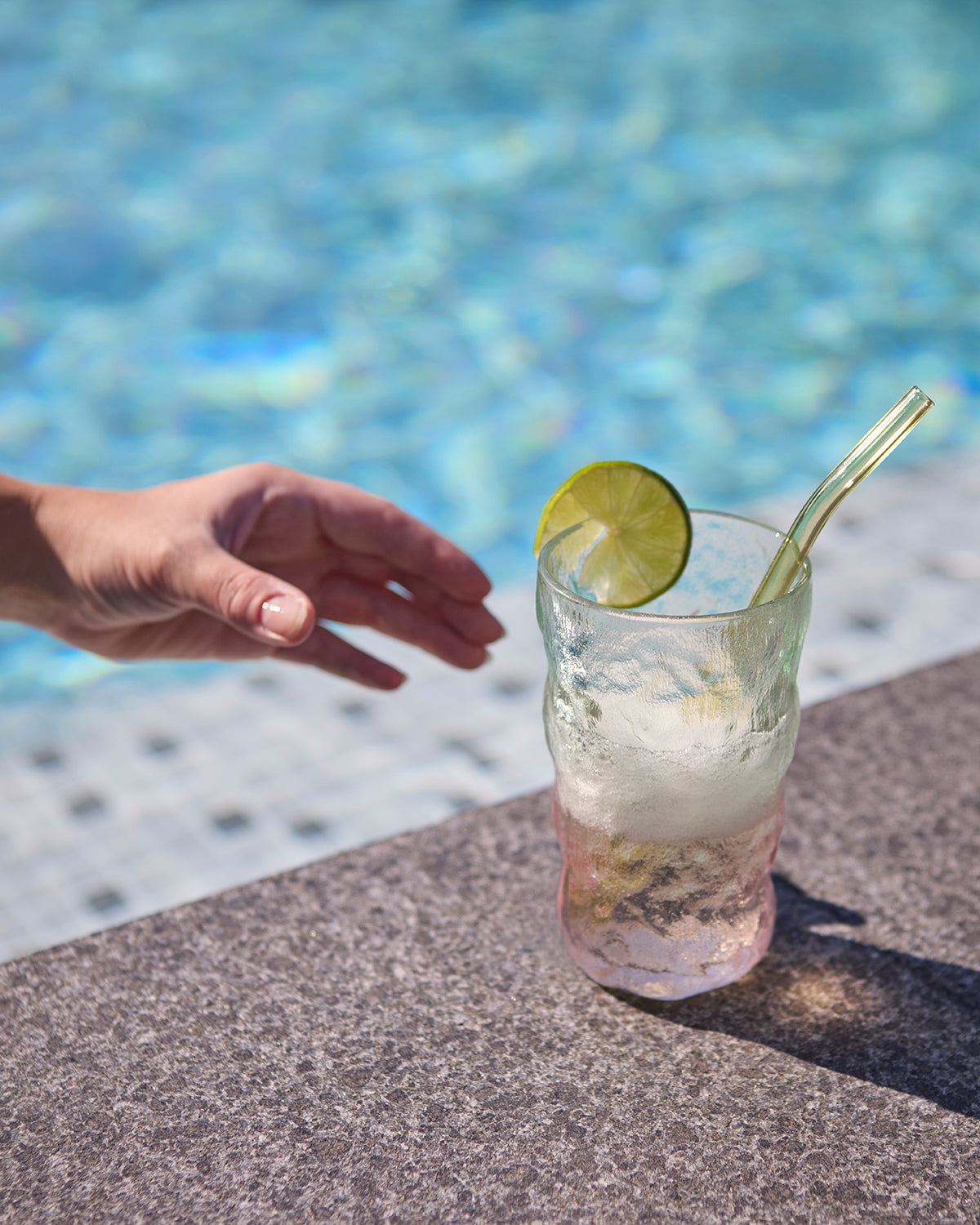 COCKTAIL Glas, Grön/rosa 2